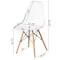 Fabulaxe Dining Chair with Wooden Dowel Eiffel Legs, DSW Transparent Plastic Shell Accent Chair, Clear QI004627.CL - alternate 2